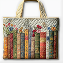 Vintage Library Garden | Handmade Quilted Tote