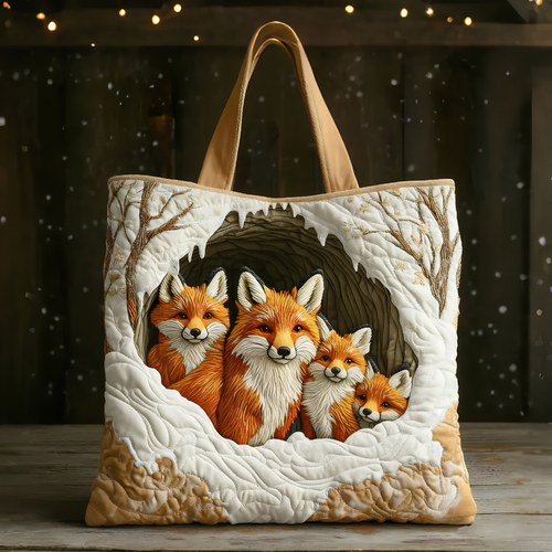 Winter Fox Haven | Handmade Quilted Tote