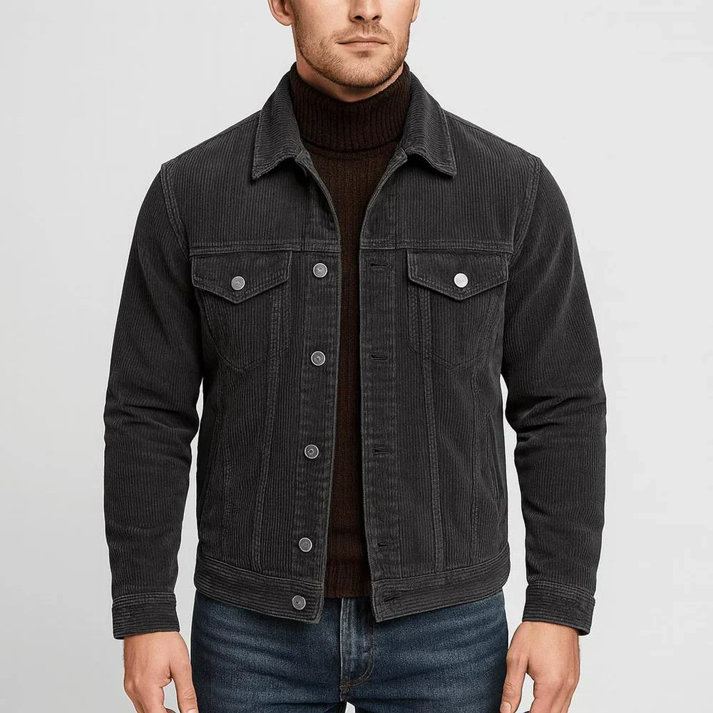 Ribbed Denim Jacket