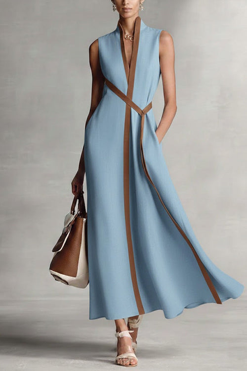 Evelisse – Modern Contrast Trim Maxi Dress
