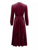 Ruffled Hem Long Sleeve Dress