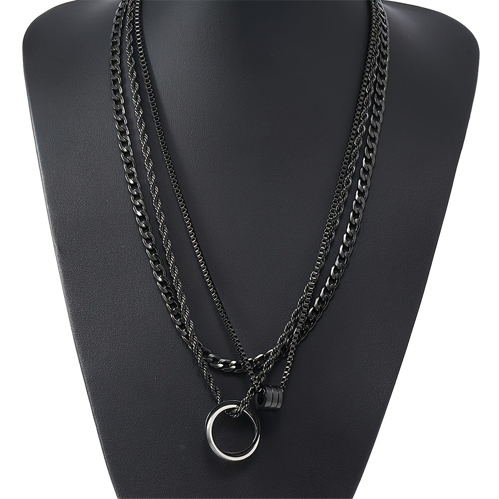 The Onyx Cuban Chain Set — 3 Piece