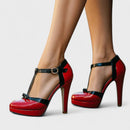 Elegant Bow Strap High Heels