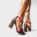 Block Heel with Wild Accent