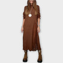 Elegant Layered Knit Maxi Dress