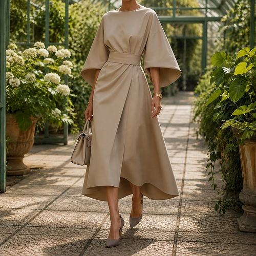 Astrid-Hope Belted Midi Dress
