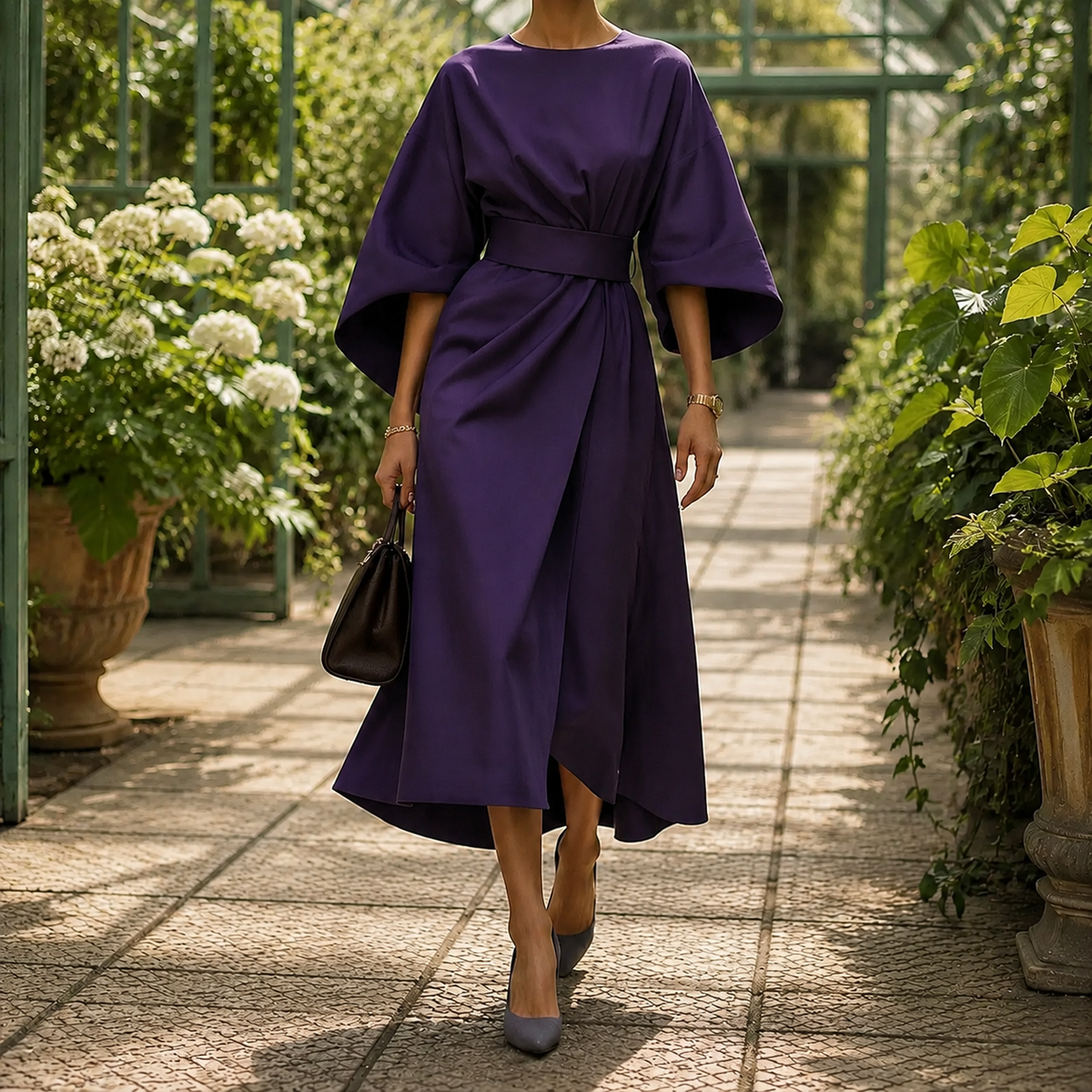 Astrid-Hope Belted Midi Dress