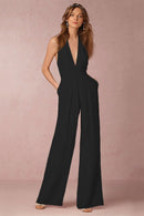 The Lounge Allure – Draped Halter Jumpsuit