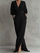 Serenelle – Elegant Draped Maxi Dress