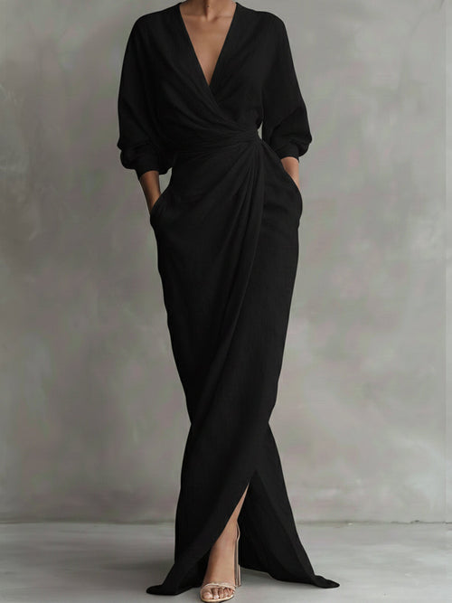 Serenelle – Elegant Draped Maxi Dress