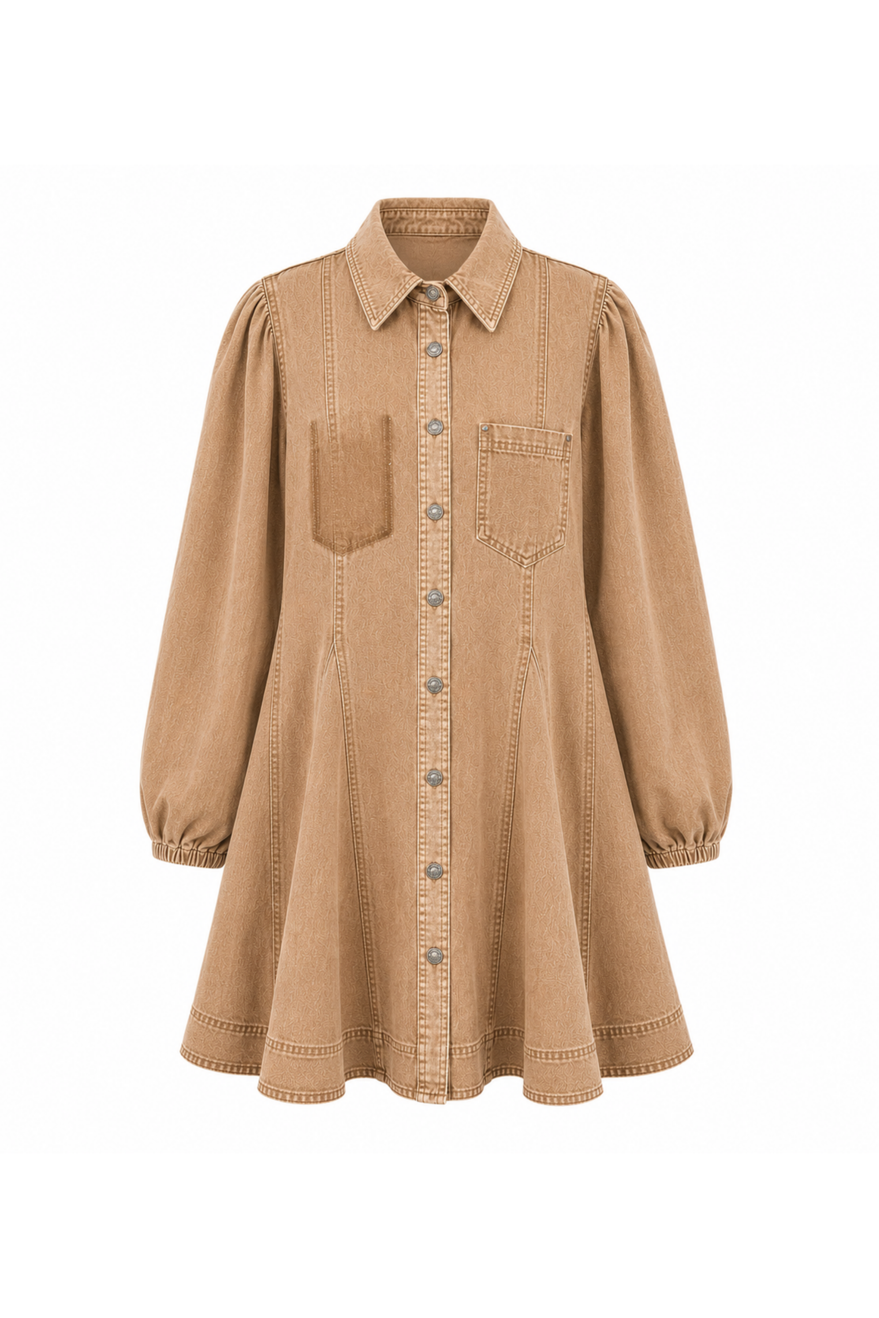 Ottela Denim Shirt Dress – Brown