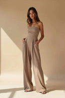 The Bare Ease – Strapless Draped Jumpsuit