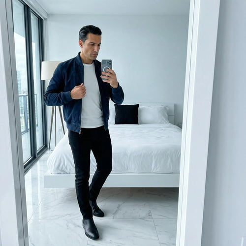 Riviera — Suede Bomber Jacket