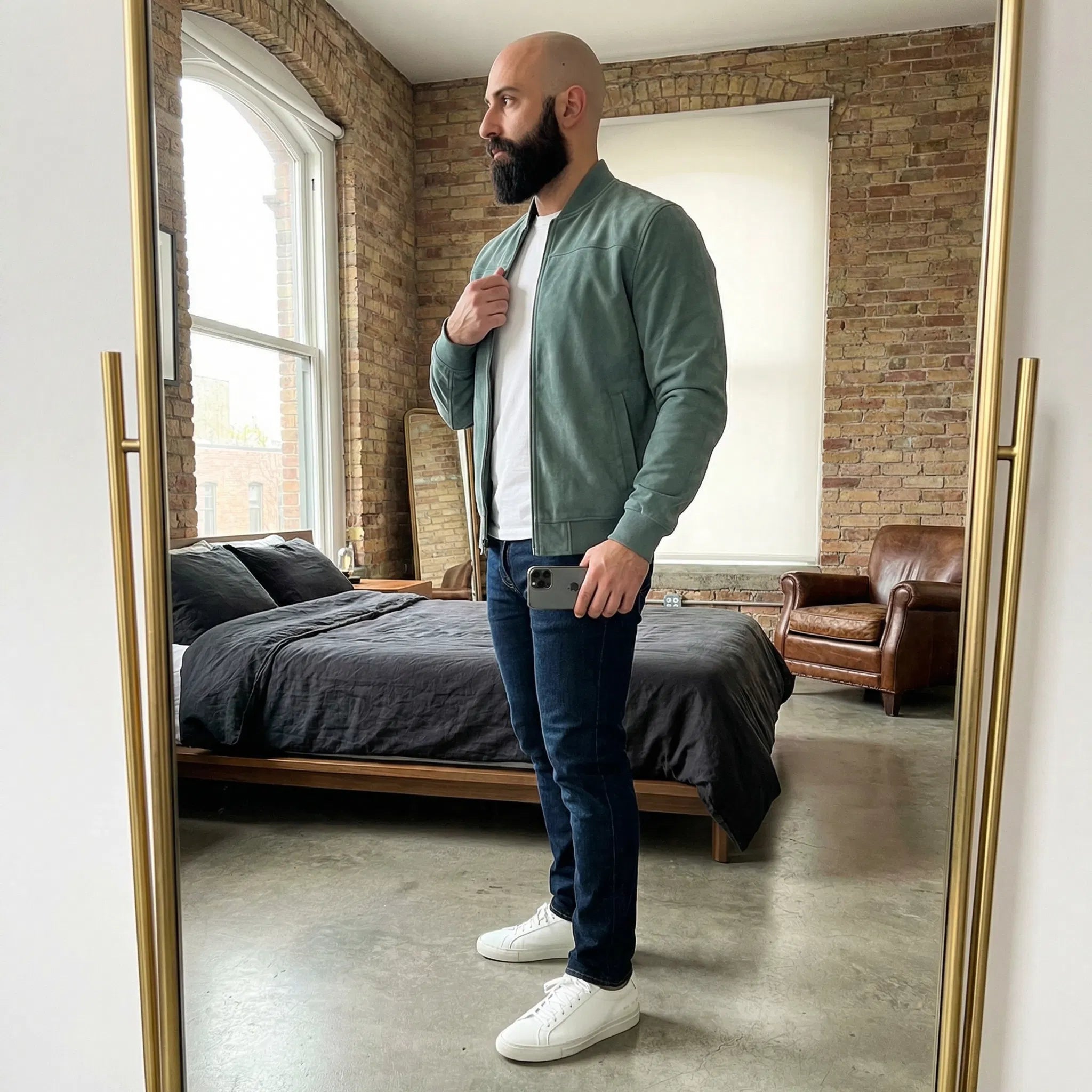 Riviera — Suede Bomber Jacket