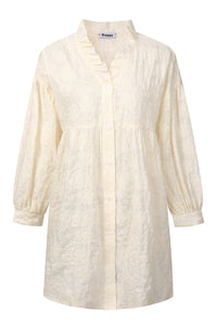 Fia Floral Embroidery Dress – Cream
