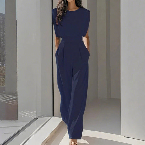 Solid Color Wide-Legged Jumpsuit