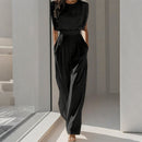 Solid Color Wide-Legged Jumpsuit