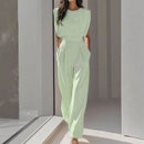Solid Color Wide-Legged Jumpsuit