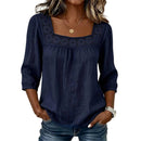 Women’s Square Neck Lace Crochet Blouse