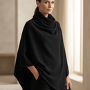 Elevated Comfort | Women's Cowl-Neck Cape & Wide-Leg Pants 2-Piece Set